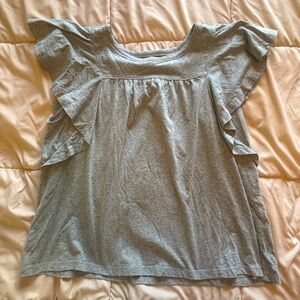 Sage Green Ruffle Sleeve Top